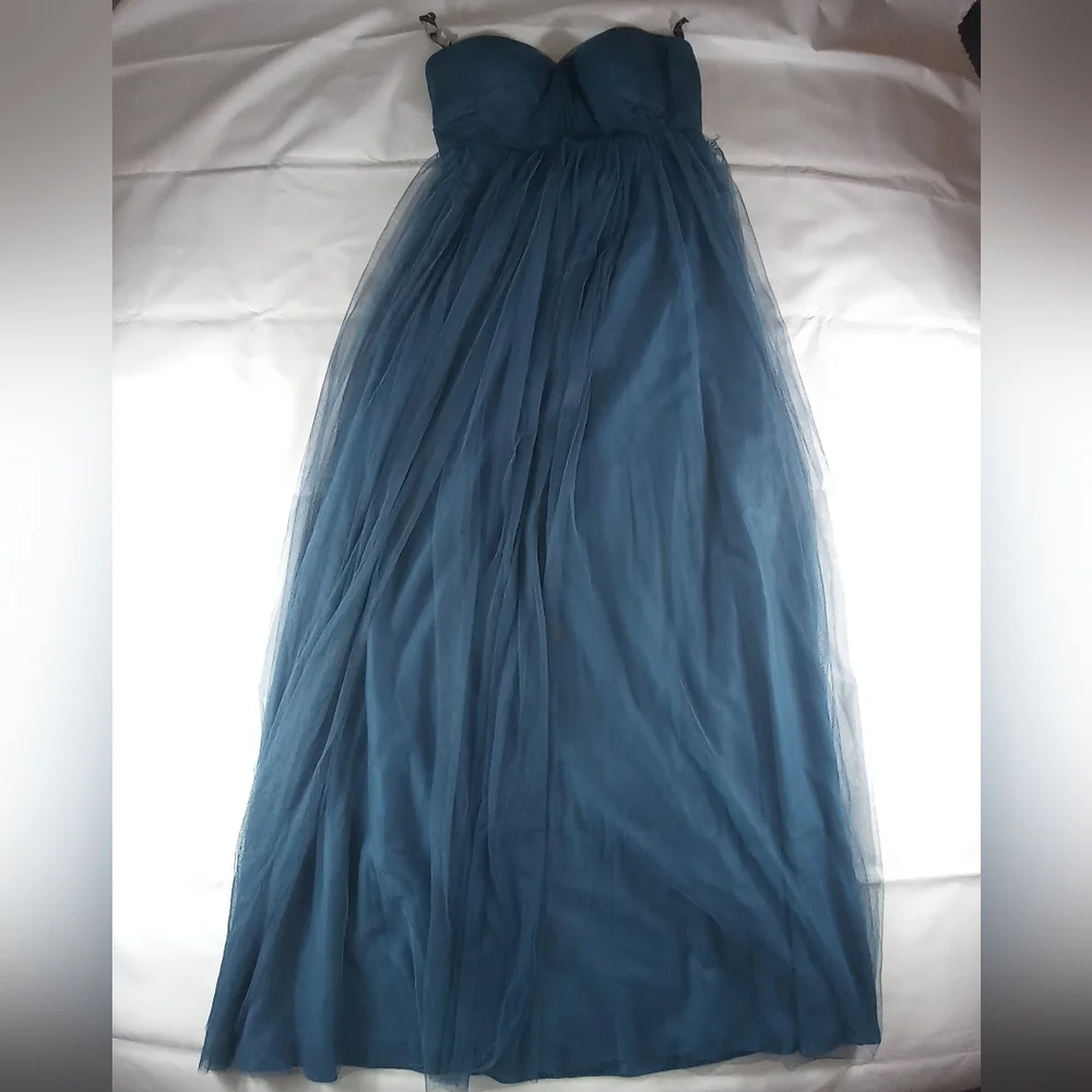 Jenny Yoo Teal One-Shoulder Maxi Dress - Picture 4 of 11